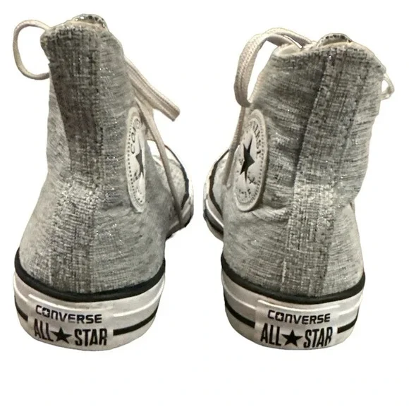 Converse Glitter Custom Chuck Taylor All Star By You high top silver size 7 - Picture 5 of 10